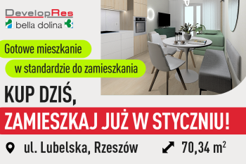 Kup dziś, zamieszkaj w styczniu! Gotowe mieszkanie na sprzedaż.
